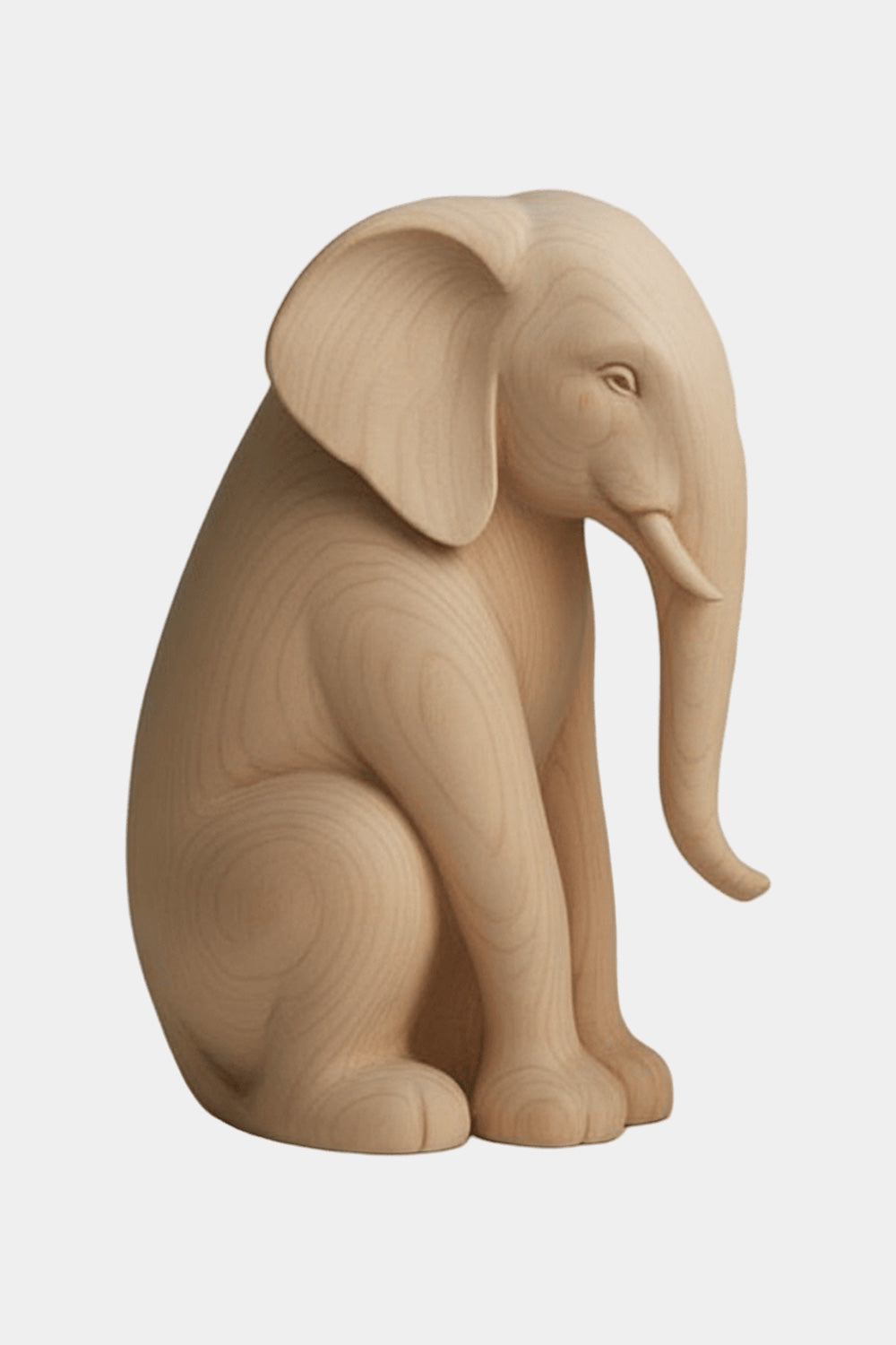 Handcrafted Wooden Elephant Sculpture Minimalist Wildlife Home Decor