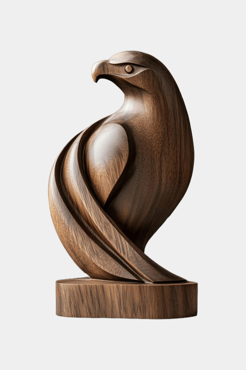 Handmade Wooden Eagle Sculpture Hand Carved Animal Bird Wooden Statue Art