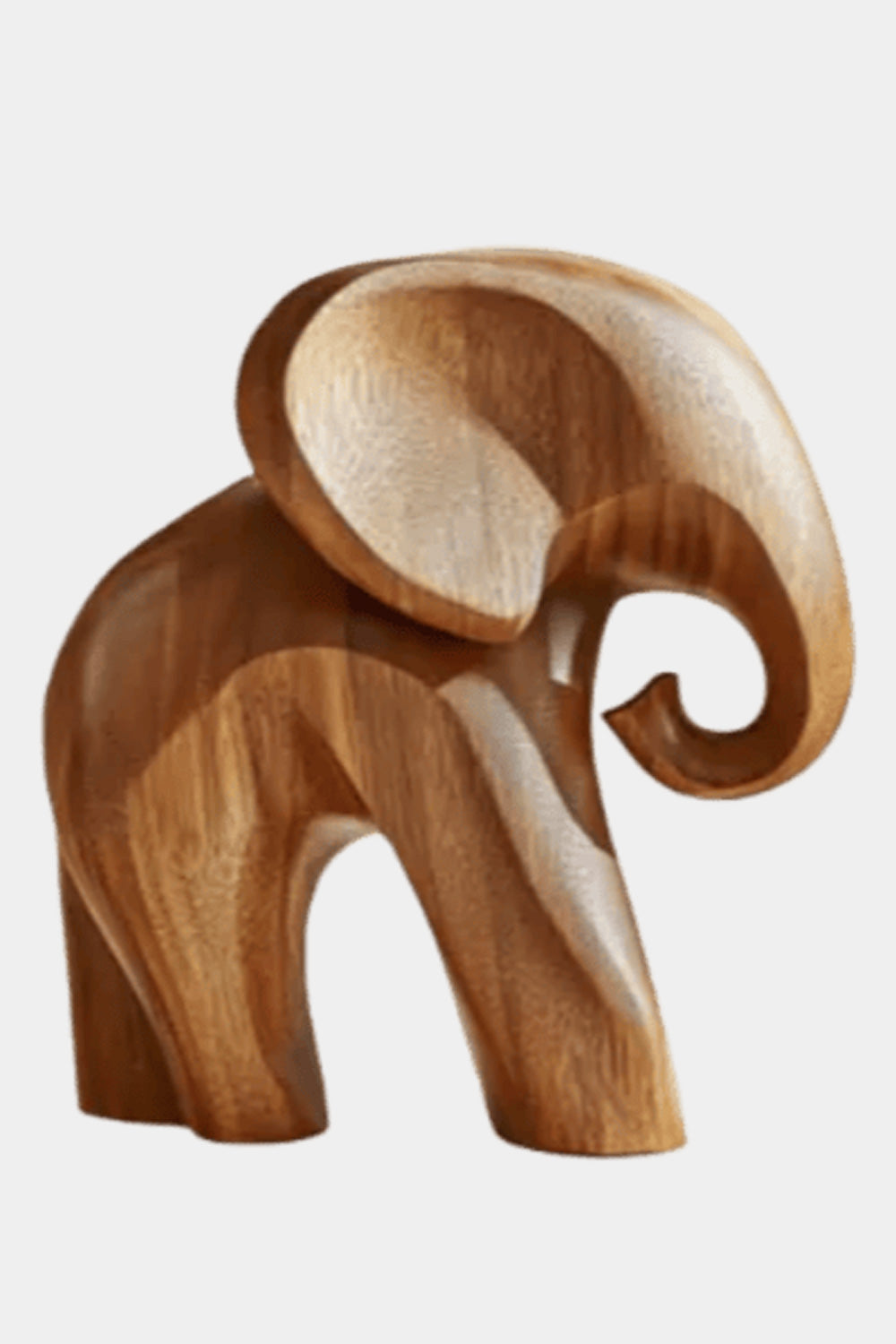 Wooden Elephant Sculpture Handmade Symbol Wisdom Luck Harmony Gift Decor