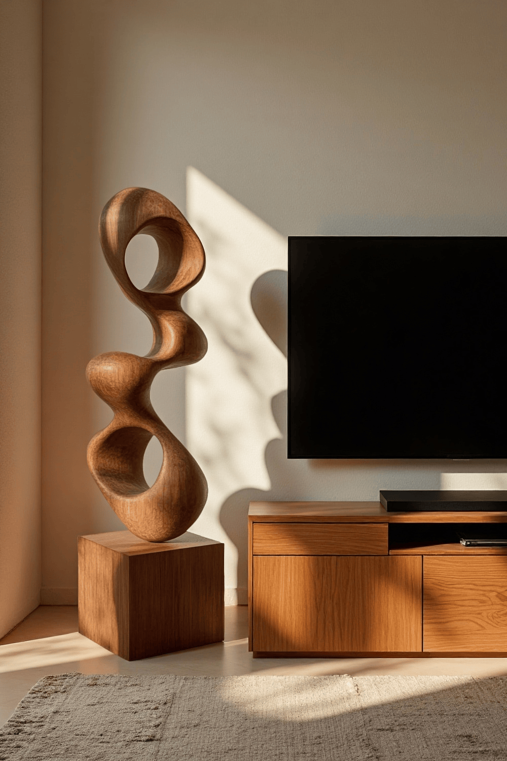 Abstract Flow Wooden Sculptures Large Wood Sculpture Handmade Wooden Art