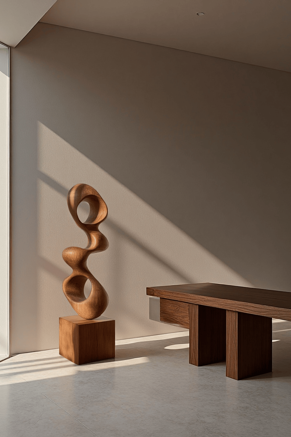 Abstract Flow Wooden Sculptures Large Wood Sculpture Handmade Wooden Art
