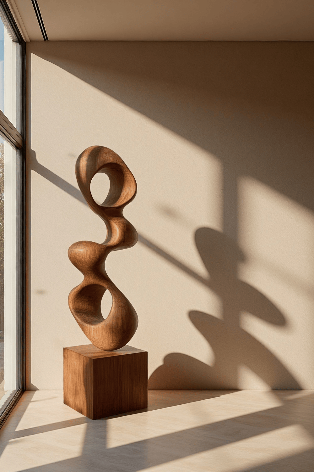 Abstract Flow Wooden Sculptures Large Wood Sculpture Handmade Wooden Art