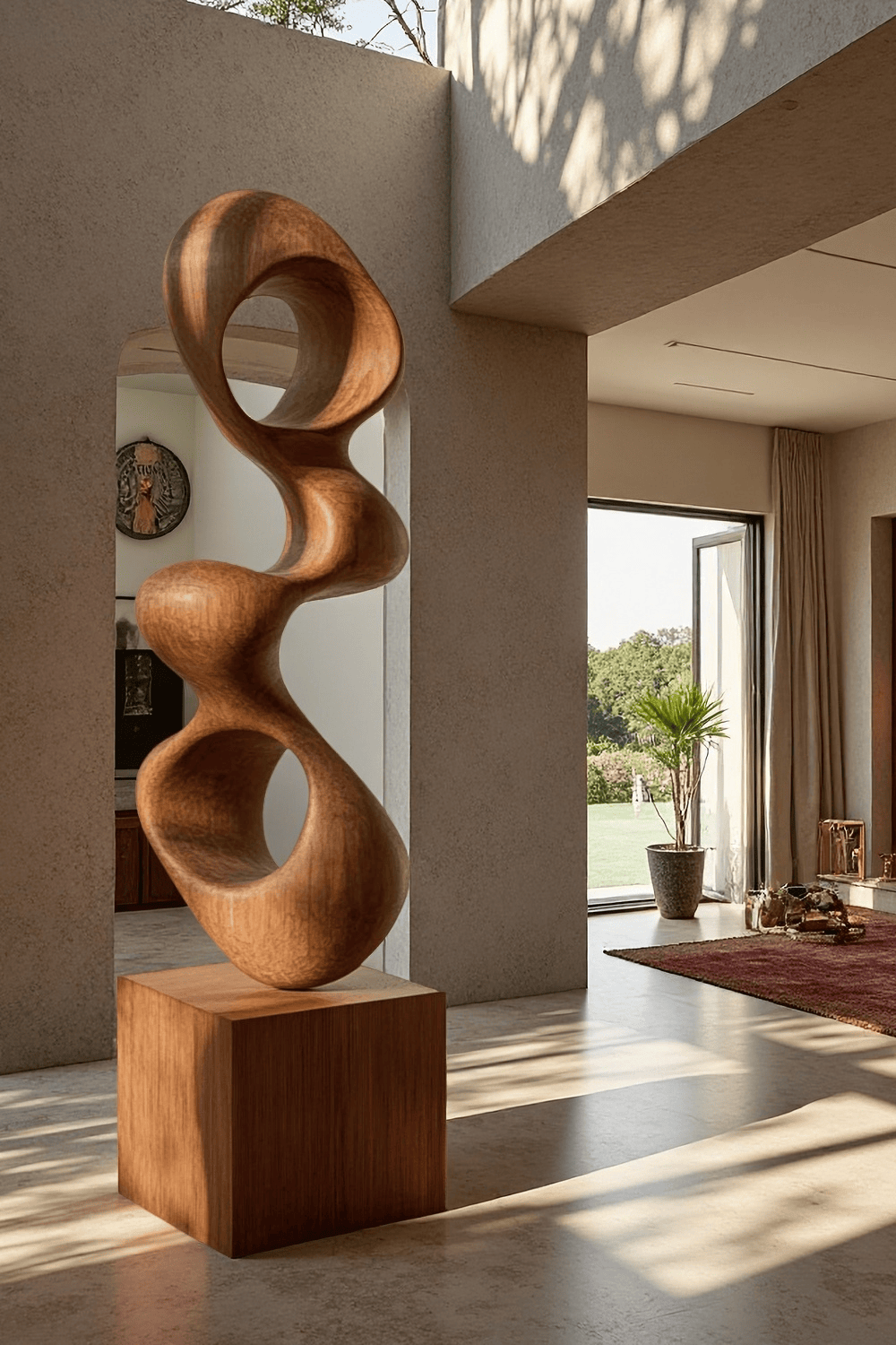 Abstract Flow Wooden Sculptures Large Wood Sculpture Handmade Wooden Art