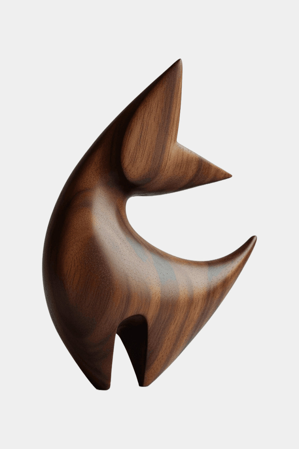 Abstract Animal Wood Sculpture Wooden Cat Sculptures Wood Feline Statue