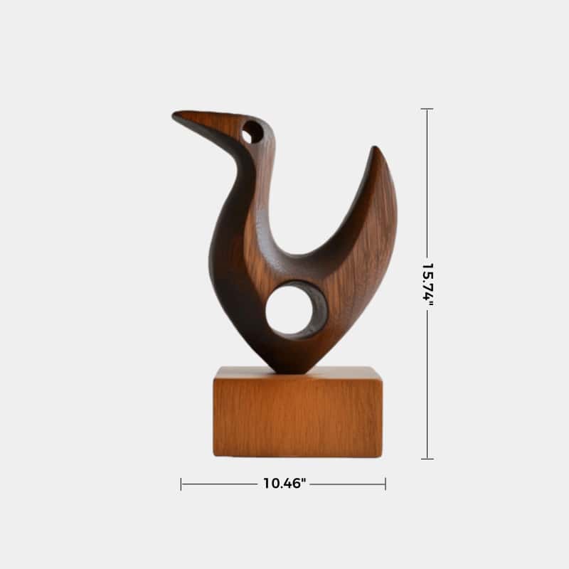 Abstract Wooden Bird Sculpture Handmade Wood Sculpture Modern Art Decor