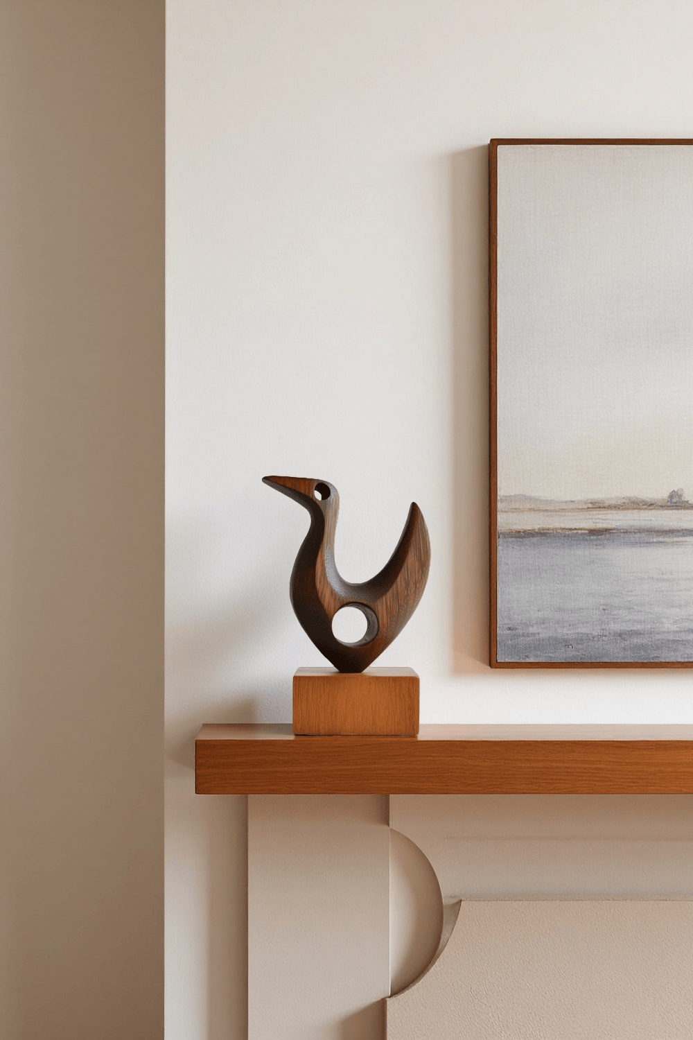 Abstract Wooden Bird Sculpture Handmade Wood Sculpture Modern Art Decor