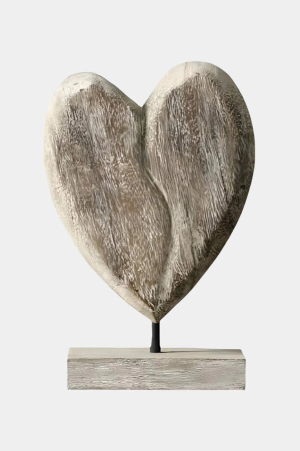 Love Tabletop Decoration Art ornament Natural Wood Sculpture Hand Carved Miniature Solid Wood Sculpture Original Art  Unique  Modern Art