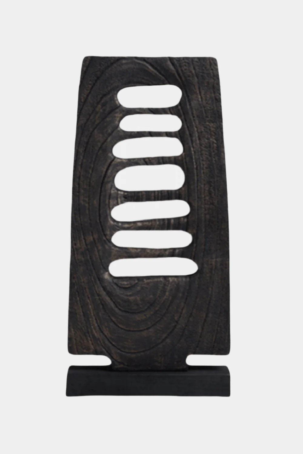 Black Abstract Wood Sculpture Wooden Hand Carved Sculpture For Sale