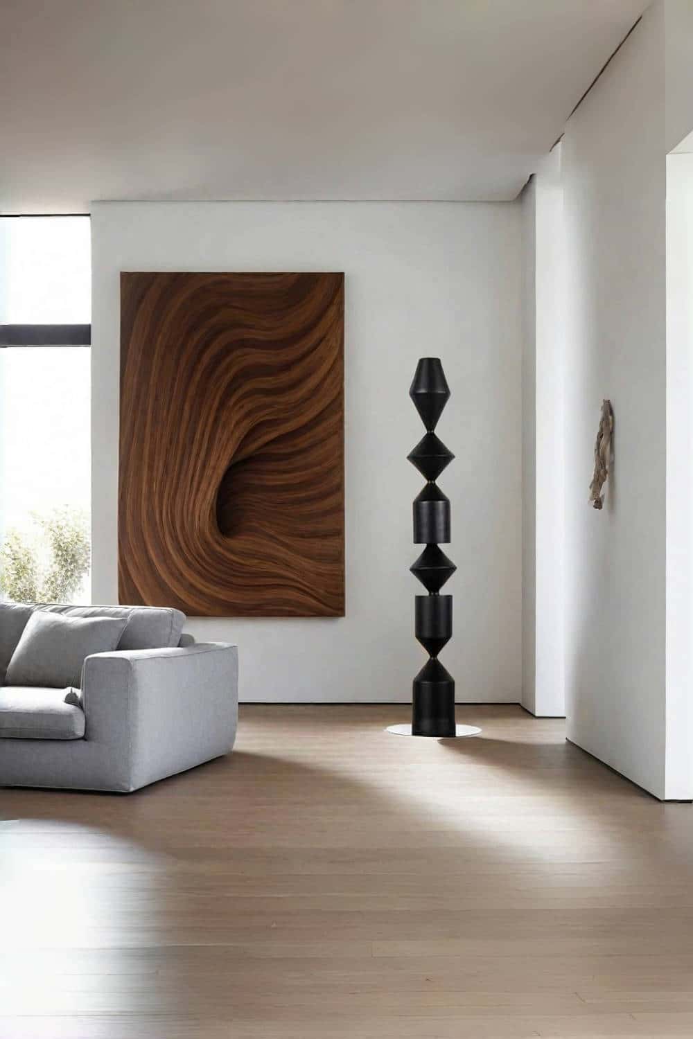 Large Geometric Abstract Wood Sculpture For Sale Wooden Statues Wooden Sculpture