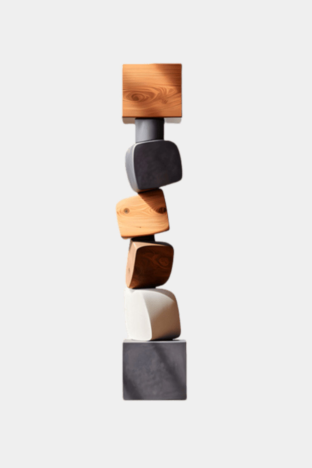Large Polychrome Wood Sculpture Floor Sculpture Tall Wooden Sculpture Modern Home Decor