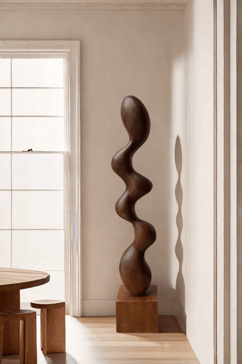 Large Wood Sculpture Wood Carving Modern Wood Sculpture Large Wooden Statue Hand Carving Wood Crafts