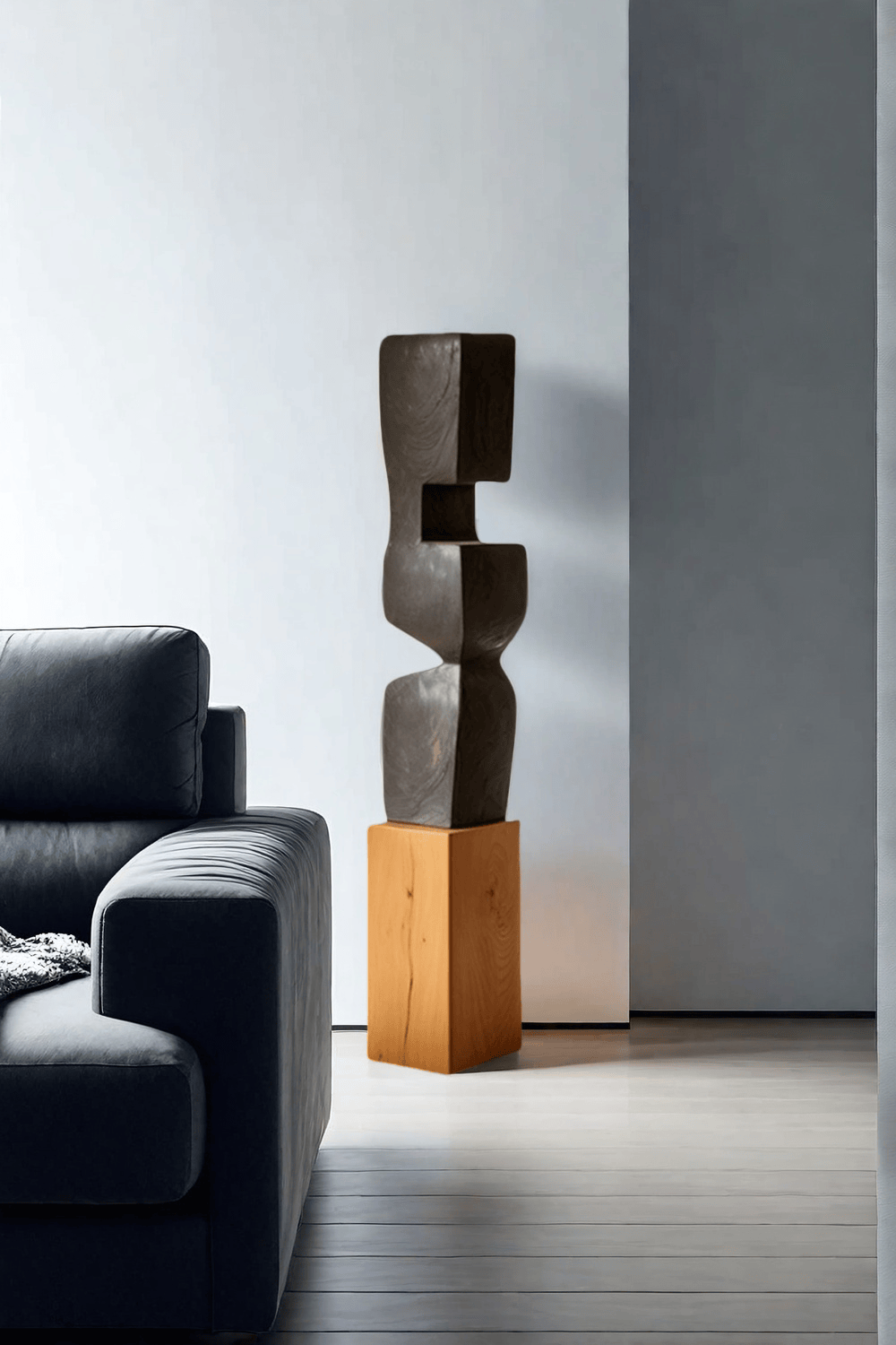 Large Geometric Abstract Wood Sculpture For Sale Large Wooden Statues Wooden Sculpture
