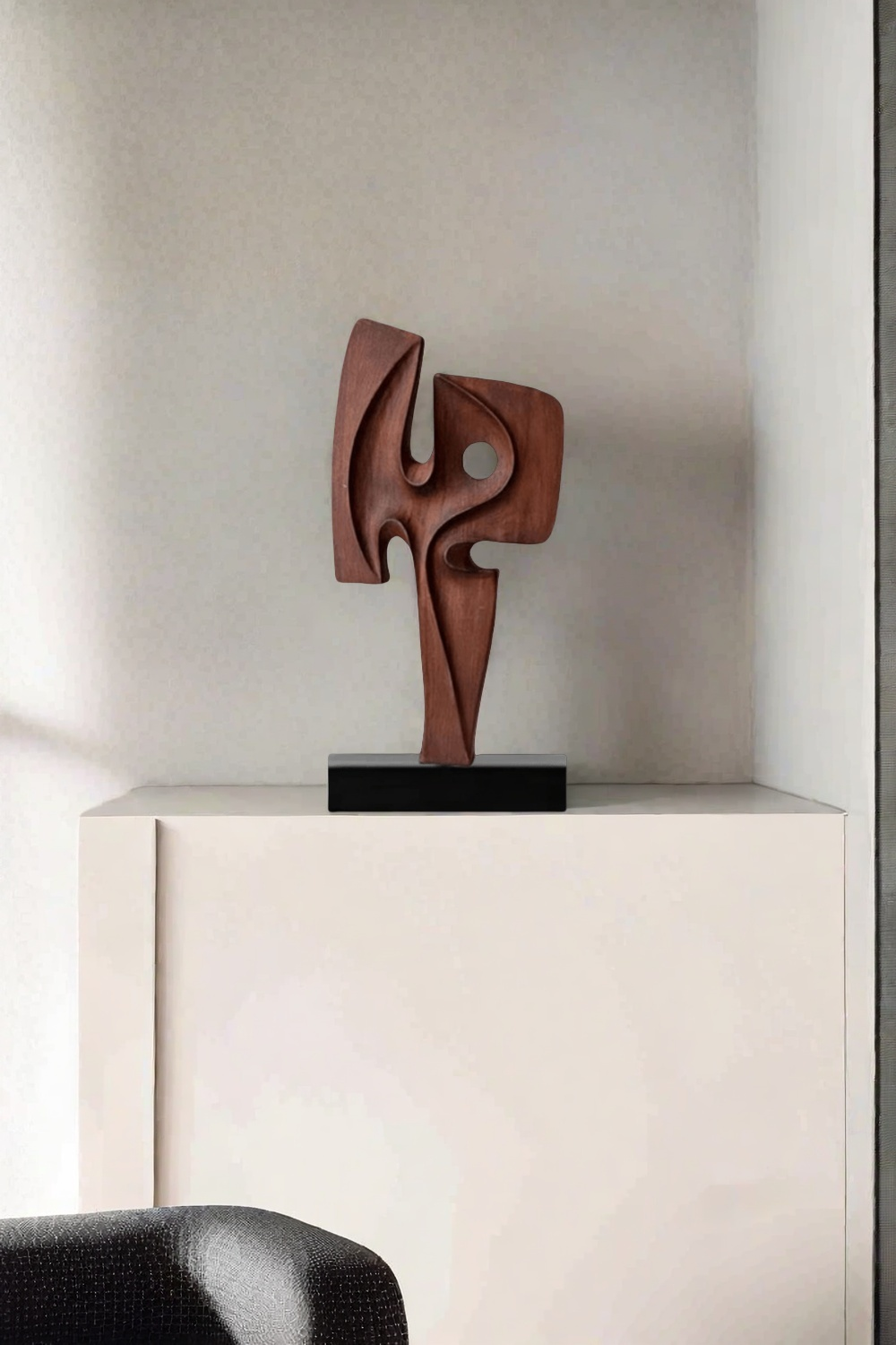 Handcrafted Abstract Minimal Design Wood Sculpture Wooden Decorative Art