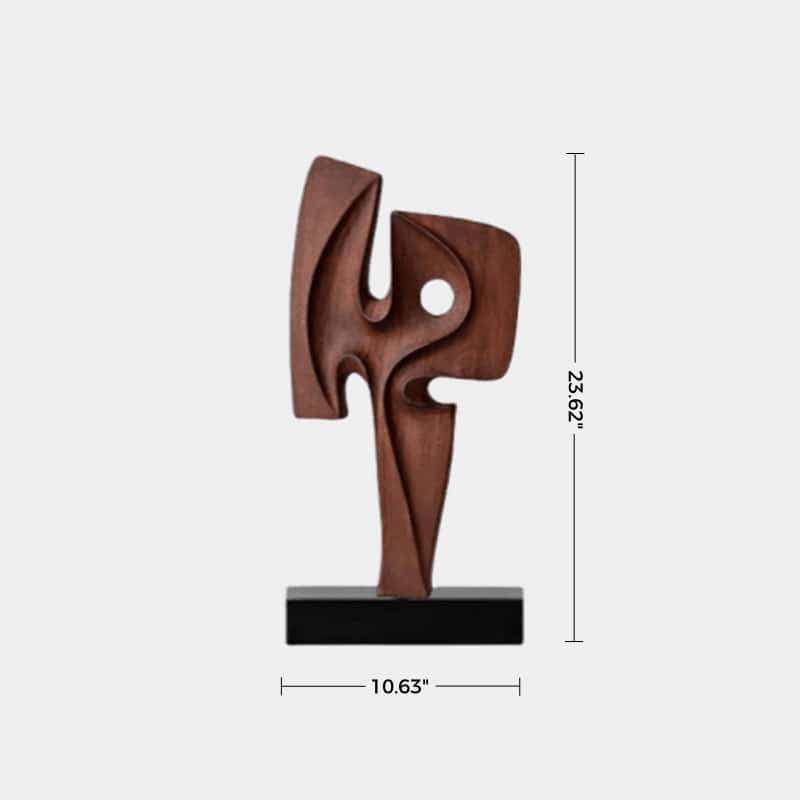 Handcrafted Abstract Minimal Design Wood Sculpture Wooden Decorative Art