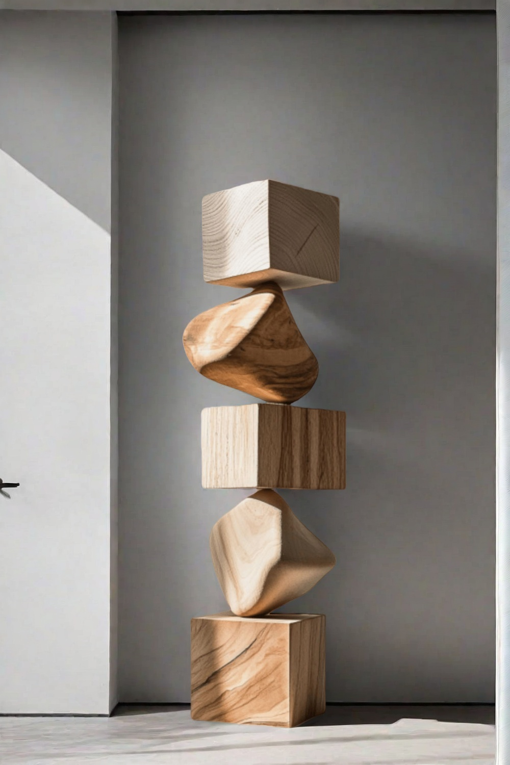 Large Abstract Wood Sculpture Hand Carved Wooden Sculpture Wood Carvings