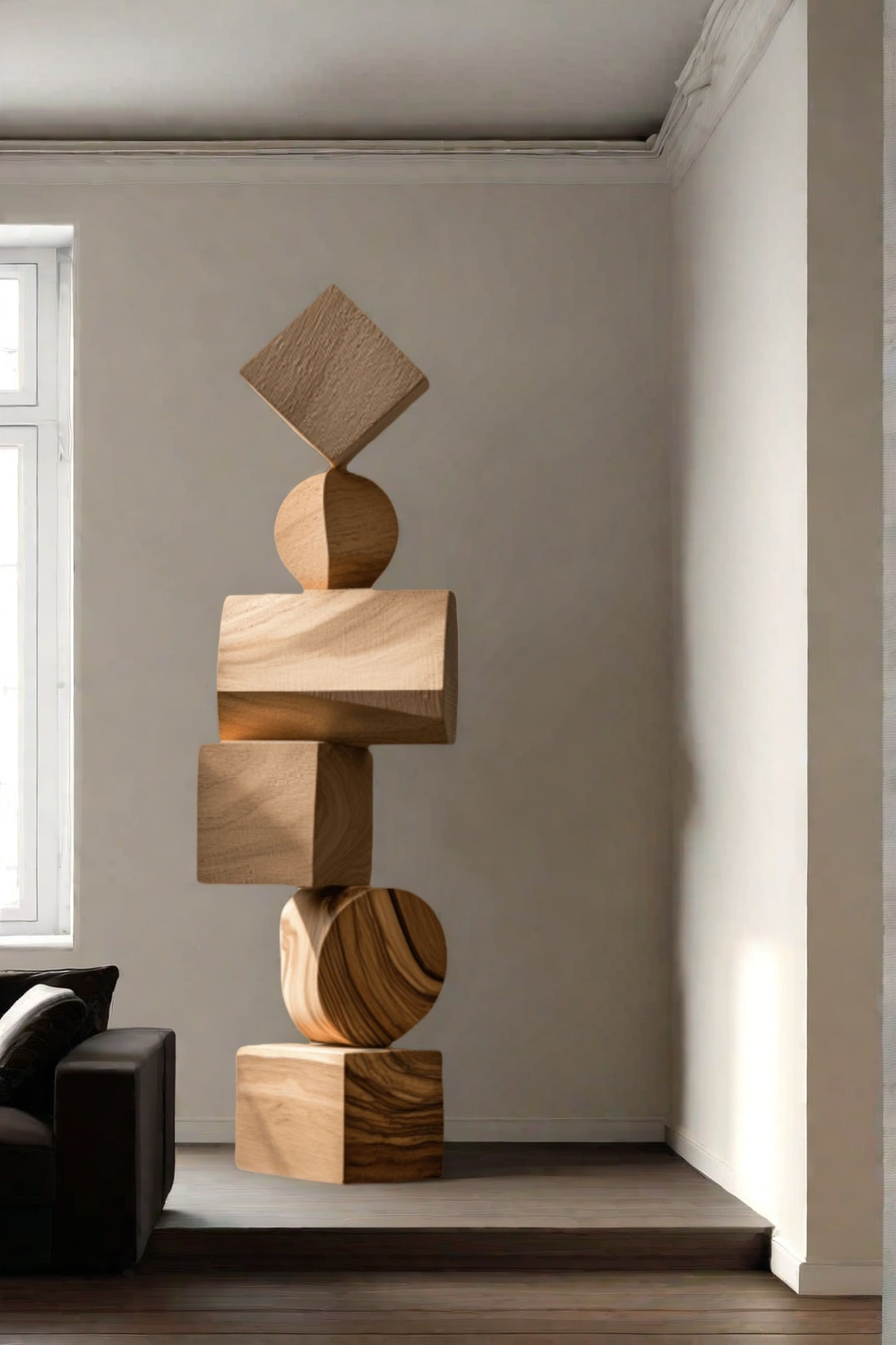 Large Abstract Wood Sculpture Hand Carved Wooden Sculpture Wood Carvings