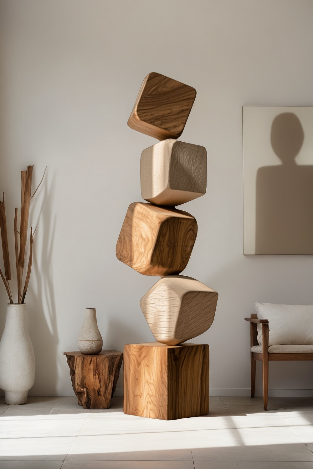 Large Abstract Wood Sculpture Hand Carved Wooden Sculpture Wood Carvings
