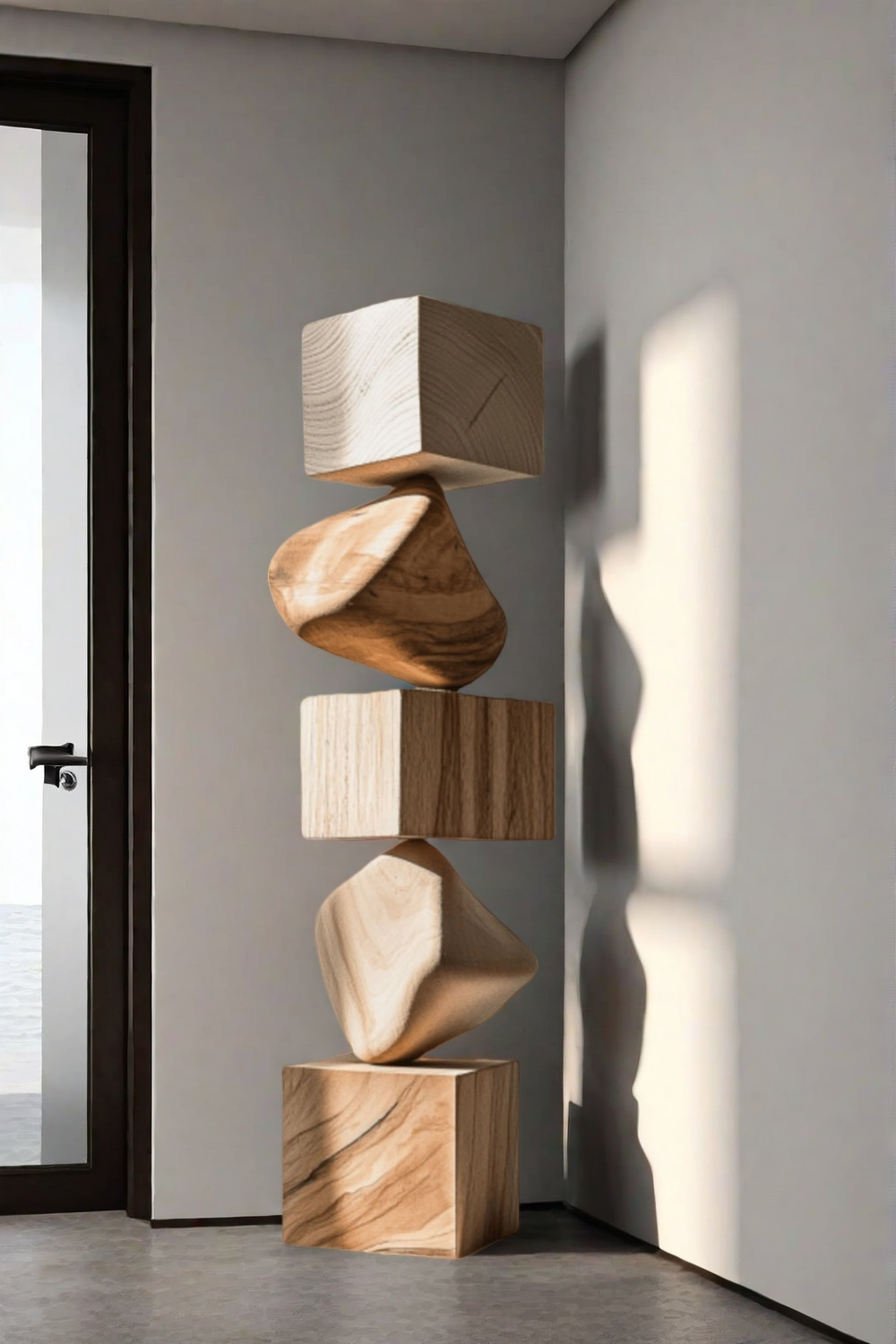 Large Abstract Wood Sculpture Hand Carved Wooden Sculpture Wood Carvings