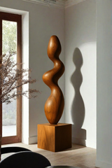 Hand Carved Lagre Wood Sculptures Floor Abstract Wooden Sculpture Art