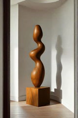 Hand Carved Lagre Wood Sculptures Floor Abstract Wooden Sculpture Art