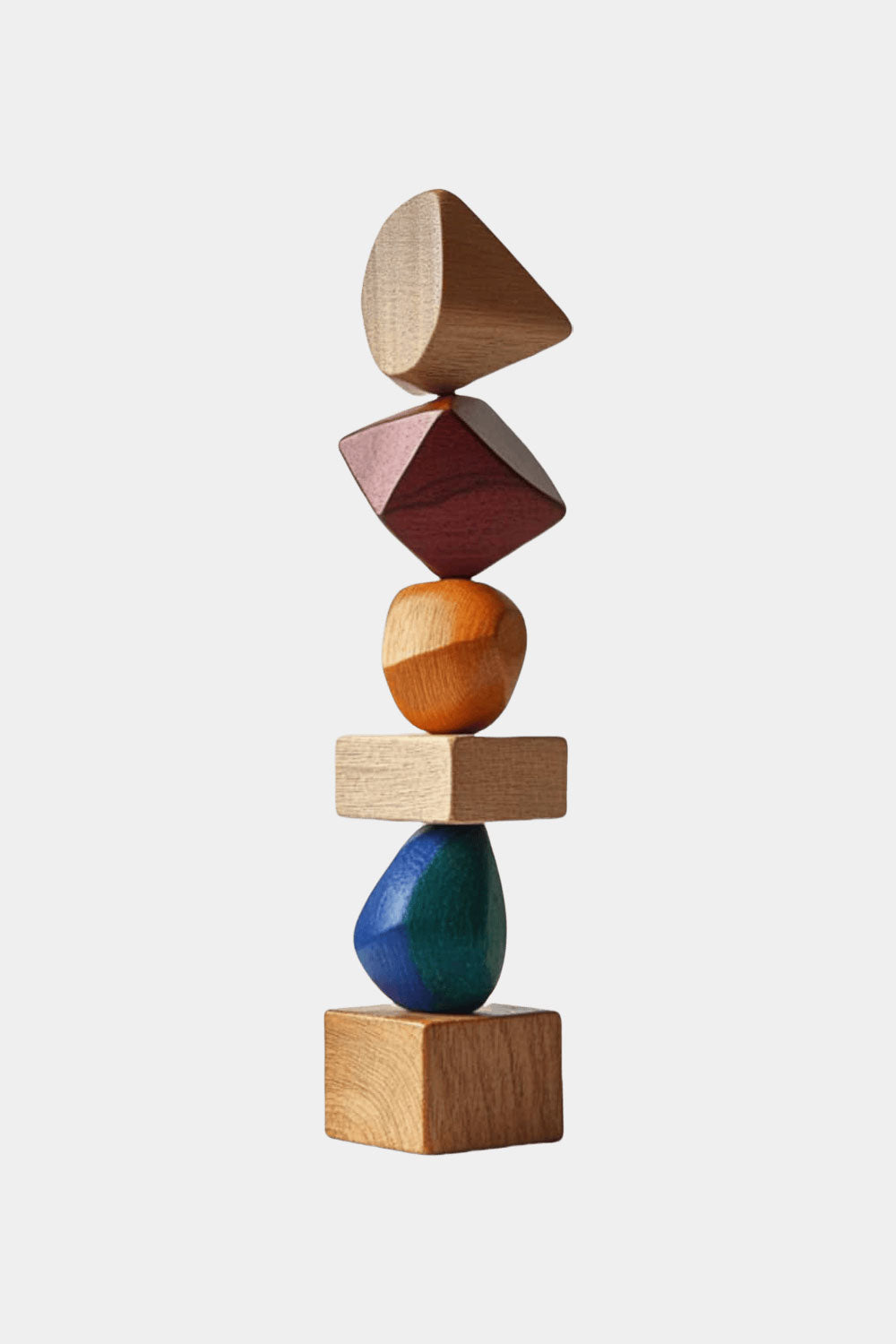 Polychrome Wood Sculpture Hand Carved Large Abstract Wooden Sculpture