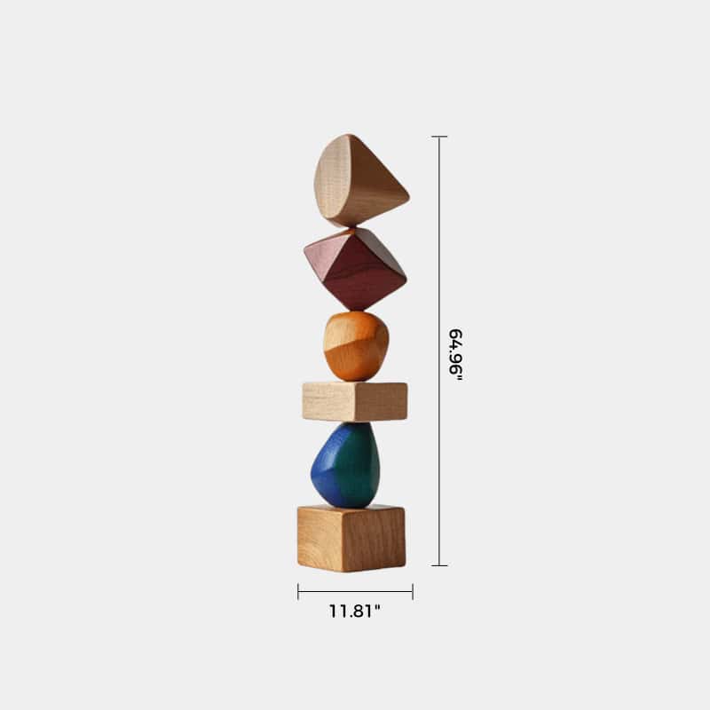 Polychrome Wood Sculpture Hand Carved Large Abstract Wooden Sculpture