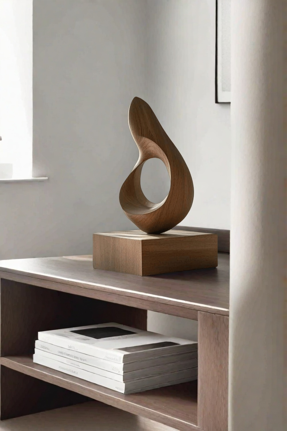 Wood Sculpture Hand Carved Abstract Wooden Sculpture Art Wood Carving