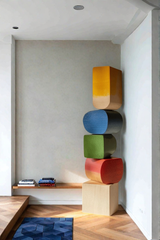 Lagre Handmade Wood Carving Sculpture Colorful Wooden Floor Sculpture