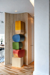 Lagre Handmade Wood Carving Sculpture Colorful Wooden Floor Sculpture