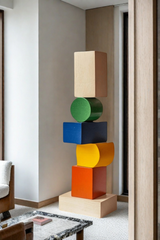 Lagre Handmade Wood Carving Sculpture Colorful Wooden Floor Sculpture