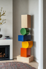 Lagre Handmade Wood Carving Sculpture Colorful Wooden Floor Sculpture