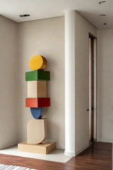 Lagre Handmade Wood Carving Sculpture Colorful Wooden Floor Sculpture