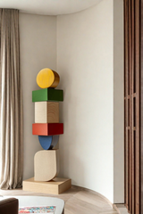 Lagre Handmade Wood Carving Sculpture Colorful Wooden Floor Sculpture
