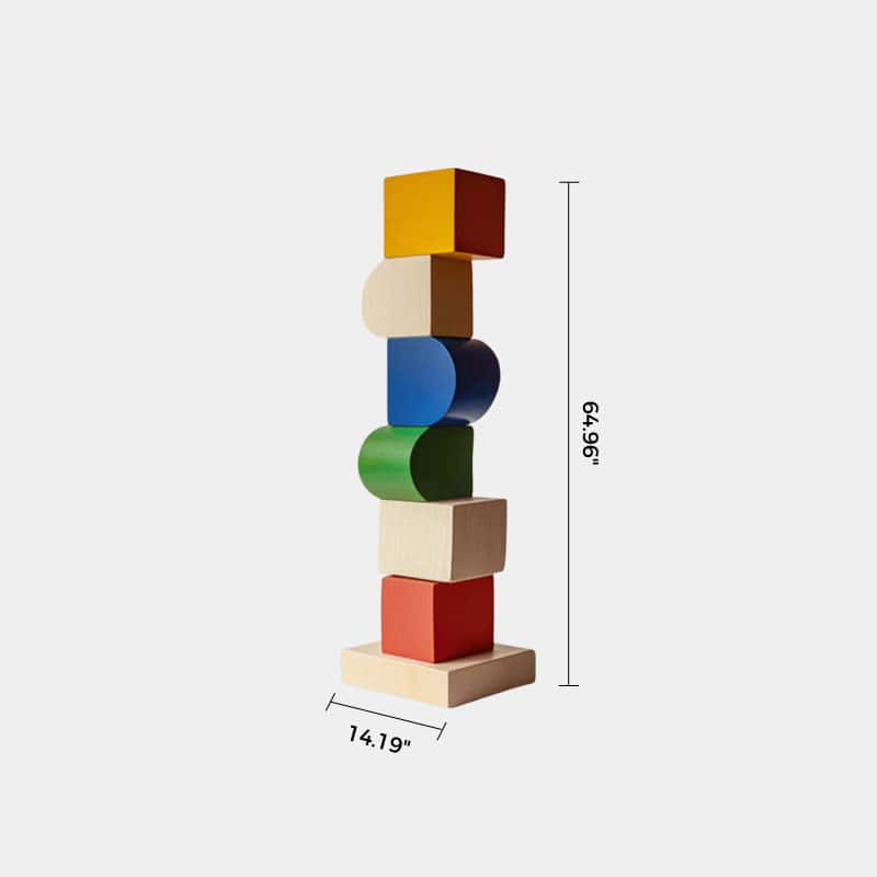 Lagre Handmade Wood Carving Sculpture Colorful Wooden Floor Sculpture