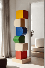 Lagre Handmade Wood Carving Sculpture Colorful Wooden Floor Sculpture