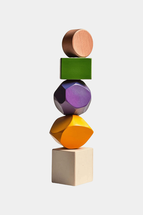 Large Colorful Minimalist Wood Sculpture Art Abstract Wooden Carving