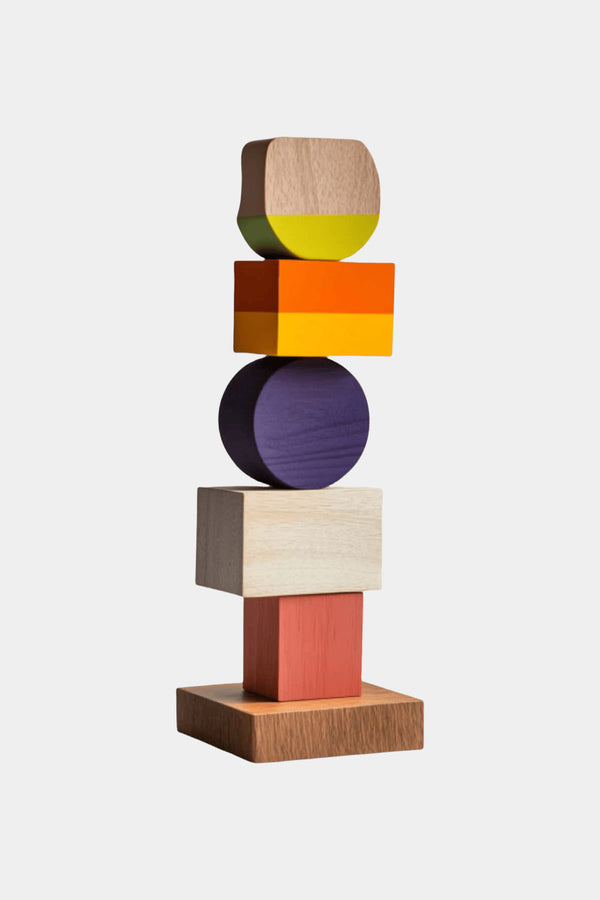 Large Colorful Minimalist Wood Sculpture Art Abstract Wooden Carving