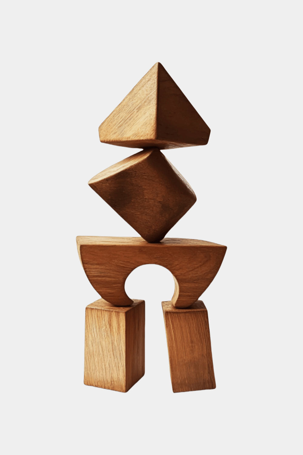 Abstract Modern Wood Sculpture Tall Wooden Sculpture Hand Carved Wood Carving
