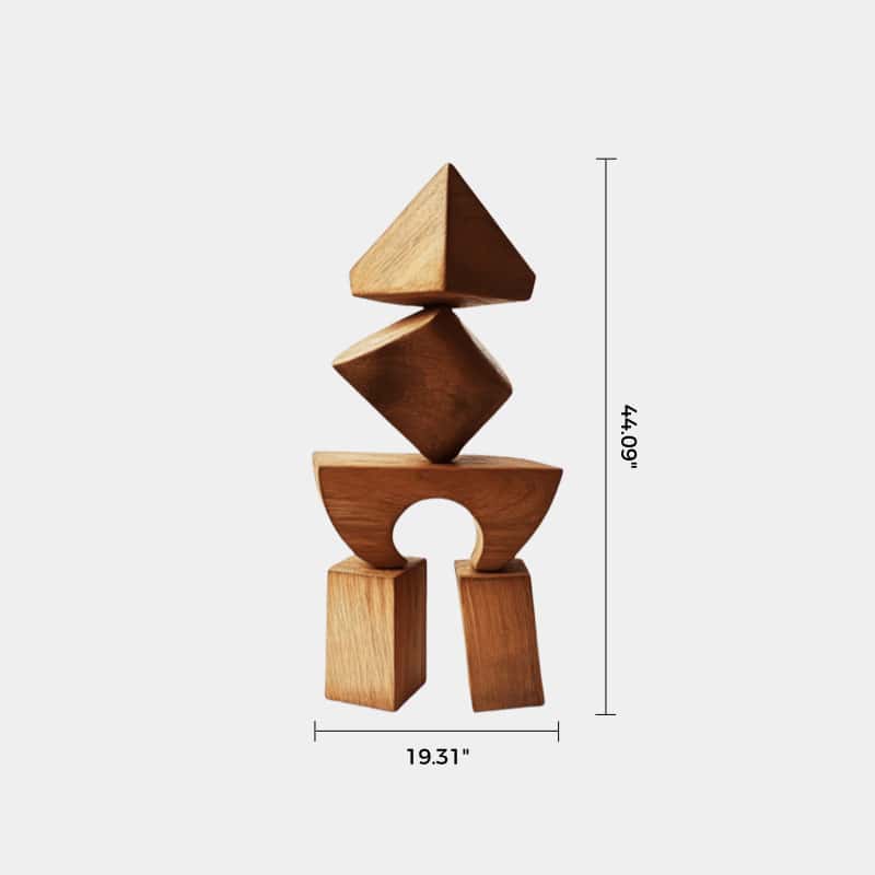 Abstract Modern Wood Sculpture Tall Wooden Sculpture Hand Carved Wood Carving
