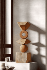 Abstract Modern Wood Sculpture Tall Wooden Sculpture Hand Carved Wood Carving