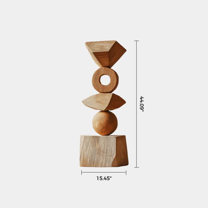 Abstract Modern Wood Sculpture Tall Wooden Sculpture Hand Carved Wood Carving