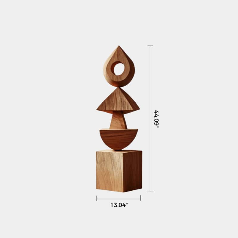 Abstract Modern Wood Sculpture Tall Wooden Sculpture Hand Carved Wood Carving