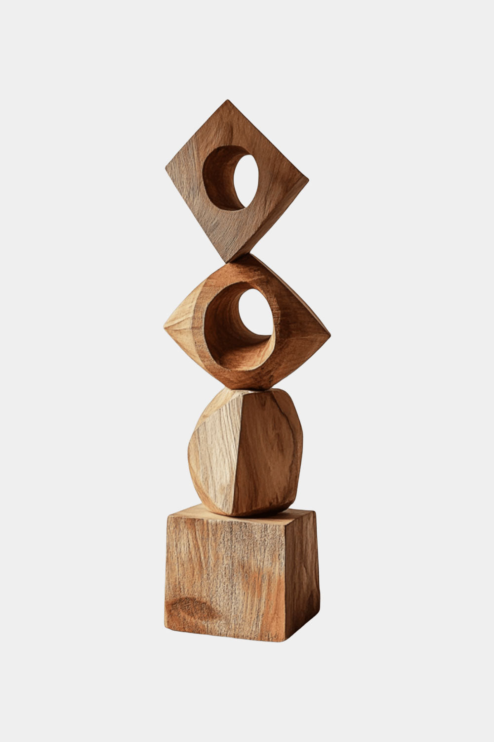 Abstract Modern Wood Sculpture Tall Wooden Sculpture Hand Carved Wood Carving