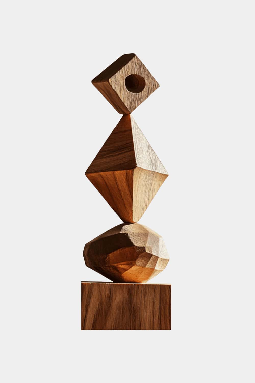 Abstract Modern Wood Sculpture Tall Wooden Sculpture Hand Carved Wood Carving