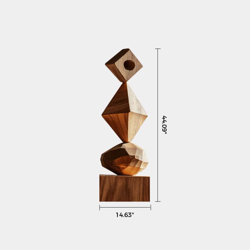 Abstract Modern Wood Sculpture Tall Wooden Sculpture Hand Carved Wood Carving