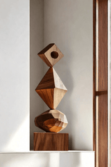 Abstract Modern Wood Sculpture Tall Wooden Sculpture Hand Carved Wood Carving