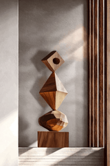 Abstract Modern Wood Sculpture Tall Wooden Sculpture Hand Carved Wood Carving