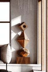 Abstract Modern Wood Sculpture Tall Wooden Sculpture Hand Carved Wood Carving