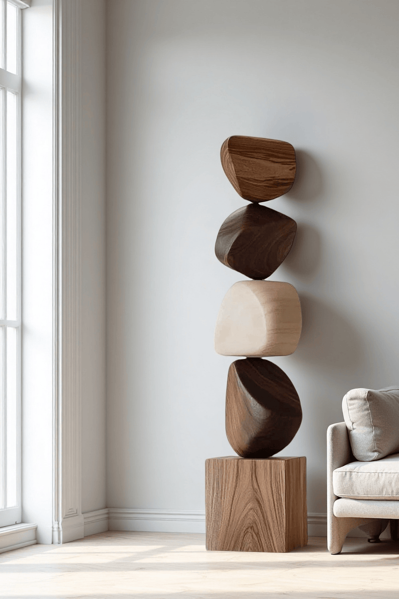 Tall Abstract Wood Sculpture Art Large Wooden Sculptures For The Home 