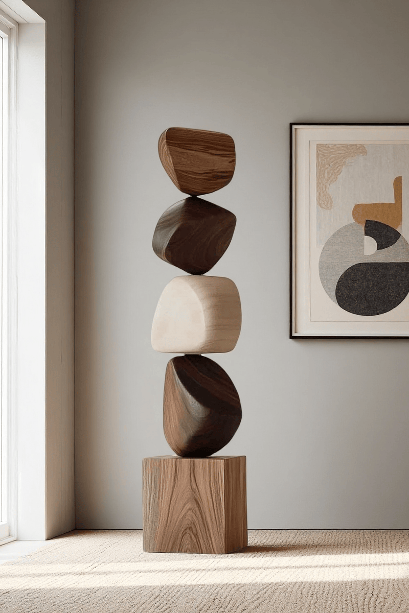Tall Abstract Wood Sculpture Art Large Wooden Sculptures For The Home 